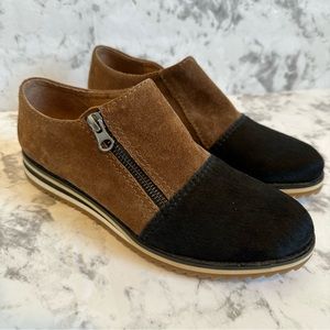 NWOT Women’s Brown Suede & Black Slip On Shoe Size US 5.5 EUR 36